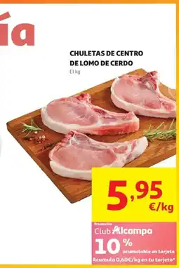 Alcampo Chuletas de centro de lomo de cerdo oferta