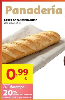 Alcampo Barra de pan viena nube oferta