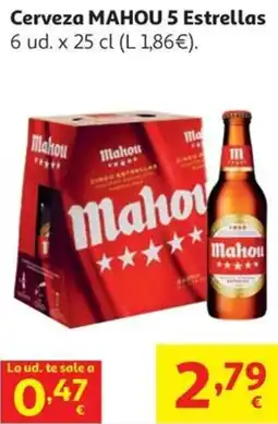 Alcampo MAHOU 5 Cerveza Estrellas oferta
