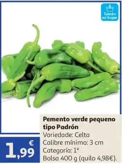 Alcampo Pemento verde pequeno tipo Padrón oferta