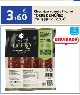 Alcampo TORRE DE NÚÑEZ Chourizo curado lixeiro oferta
