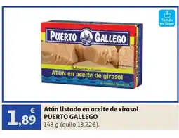 Alcampo PUERTO GALLEGO Atún listado en aceite de xirasol oferta