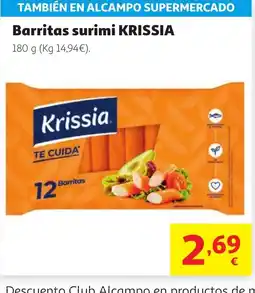 Alcampo KRISSIA Barritas surimi oferta