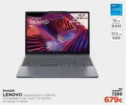 El Corte Inglés Lenovo - portátil ideapad slim 3,15irh10 oferta