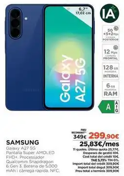 El Corte Inglés Samsung - galaxy a27 5g oferta