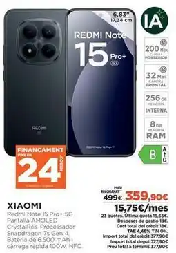 El Corte Inglés Xiaomi - redmi note 15 pro+ 5g oferta