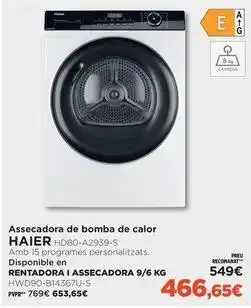 El Corte Inglés Haier - assecadora de bomba de calor oferta