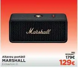 El Corte Inglés Us marshall - altaveu portátil oferta