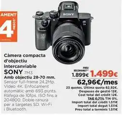 El Corte Inglés Sony - camera compacta d'obijecti intercanciable oferta
