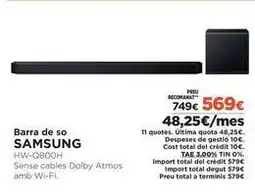 El Corte Inglés Samsung - barra de so hw-q800h oferta