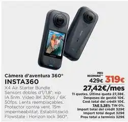 El Corte Inglés Câmera d'aventura 360° insta360 oferta