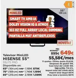 El Corte Inglés Hisense - televisor miniled 55 oferta