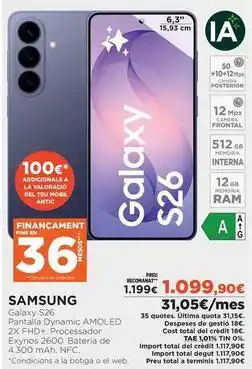 El Corte Inglés Samsung - galaxy s26 oferta