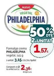 Condis Philadelphia - formatge crema vegetal oferta