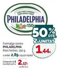 Condis Philadelphia - formatge crema fines herbes oferta