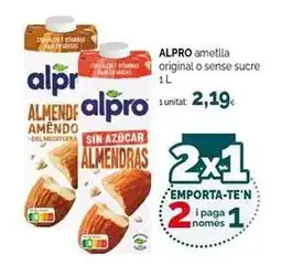 Condis Alpro - ametlla original o sense sucre oferta