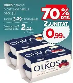 Condis Oikos - caramel o pastis de nabius oferta