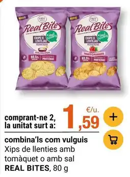 BonpreuEsclat Ideal - xips de llenties amb tomaquet o amb sal oferta