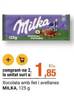 BonpreuEsclat Milka - xocolata amb llet i avellanes oferta