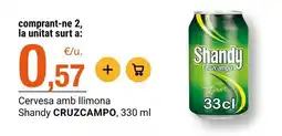 BonpreuEsclat Cruzcampo - cervesa amb llimona shandy oferta