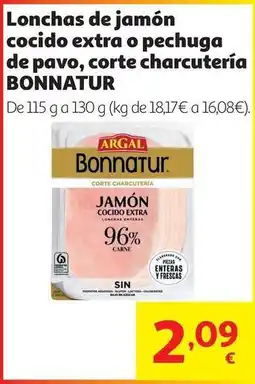 Alcampo Jamon cocido extra lonchas bonnatur 130 g oferta