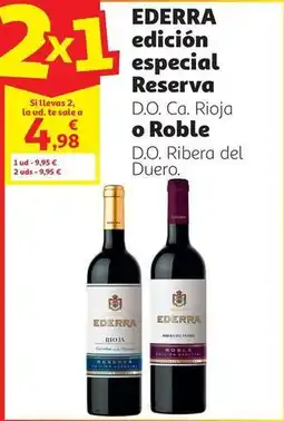 Alcampo Vino tinto reserva ederra edicion especial do rioja 75 cl oferta