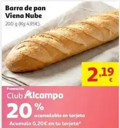 Alcampo Barra de pan viena nube oferta