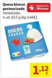 Alcampo Q.blanco pasteurizado auchan 4 x 62,5 oferta