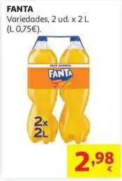 Alcampo Refresco naranja fanta bipack 2 l oferta