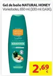 Alcampo Gel de baño argan natural honey 650 ml oferta
