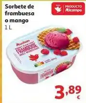 Alcampo Sorbete frambuesa auchan 1 lt. 668 grs oferta