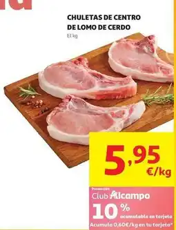 Alcampo Chuletas centro cerdo#centro chuletas fam x12 oferta