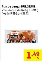 Alcampo Pan burguer brioche dulcesol 4uds 340gr oferta