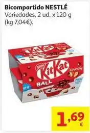 Alcampo Bicompartido kit kat balls nestle 2x115g oferta