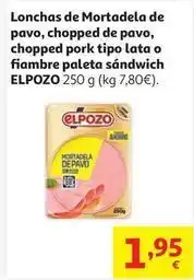 Alcampo Mortadela de pavo lonchas elpozo 250 g oferta