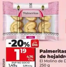 Dia El molino de dia - palmeritas de hojaldre oferta