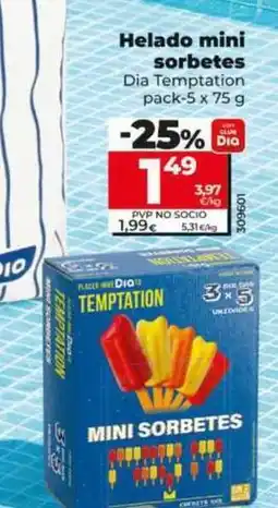 Dia Dia temptation - helado mini sorbetes oferta
