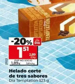 Dia Dia temptation - helado corte de tres sabores oferta