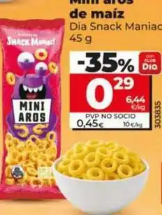 Dia Dia snack maniac - mini aros de maíz oferta