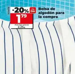 Dia Bolsa de algodón para la compra oferta
