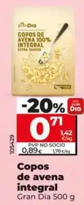 Dia Gran dia - copos de avena integral oferta