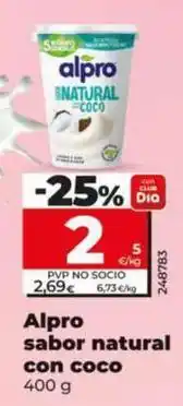 Dia Alpro - sabor natural con coco 400 g oferta