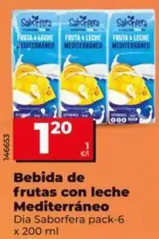 Dia Dia saborfera - bebida de frutas con leche mediterráneo oferta