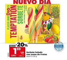 Dia Sorbete helado con zumo de frutas oferta