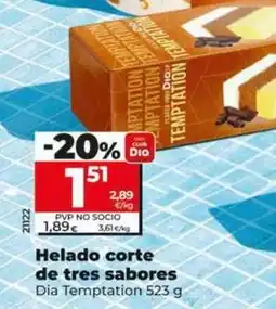 Dia Dia temptation - helado corte de tres sabores oferta