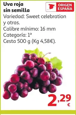 Alcampo Uva roja sin semilla oferta