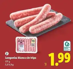 Lidl Longaniza blanca sin tripa oferta