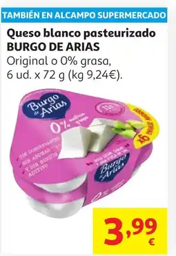 Alcampo BURGO DE ARIAS Queso blanco pasteurizado oferta
