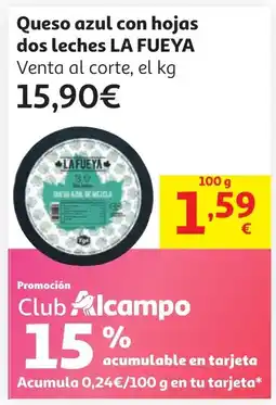 Alcampo LAFUEYA Queso azul con hojas dos leches oferta
