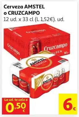 Alcampo AMSTEL O CRUZCAMPO Cerveza oferta